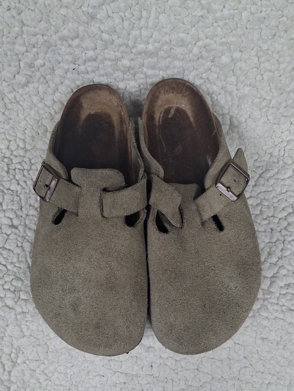 Birkenstock Suede Clog Mule in Taupe